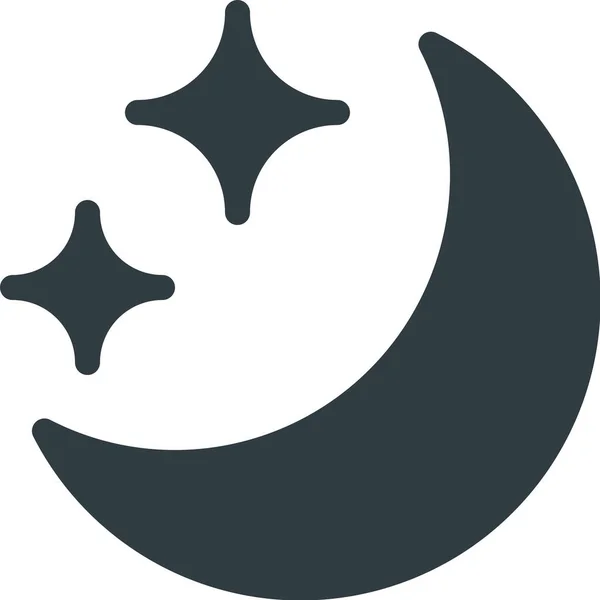 Claro Icono Luna Forjada Estilo Sólido — Vector de stock