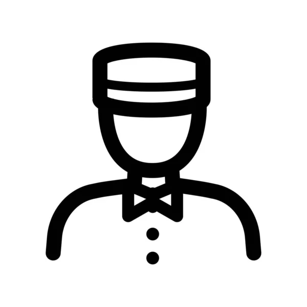 Serveur Avatar Restaurant Icône — Image vectorielle