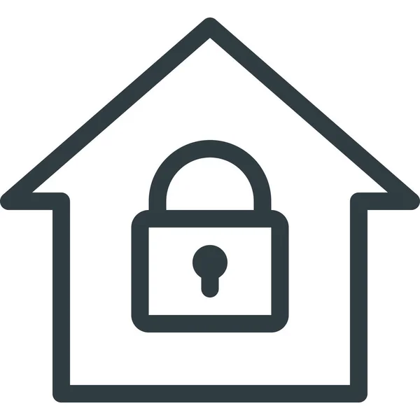 Home Lock Smart Icon Outline Style — 스톡 벡터