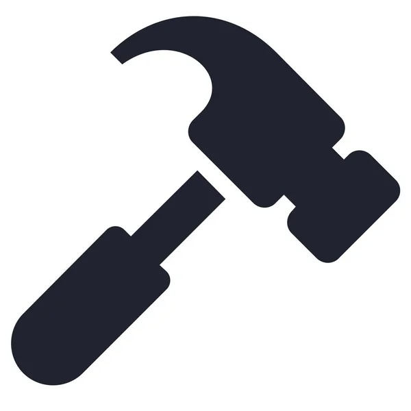 Construction Hammer Hammering Icon Solid Style — Stock Vector