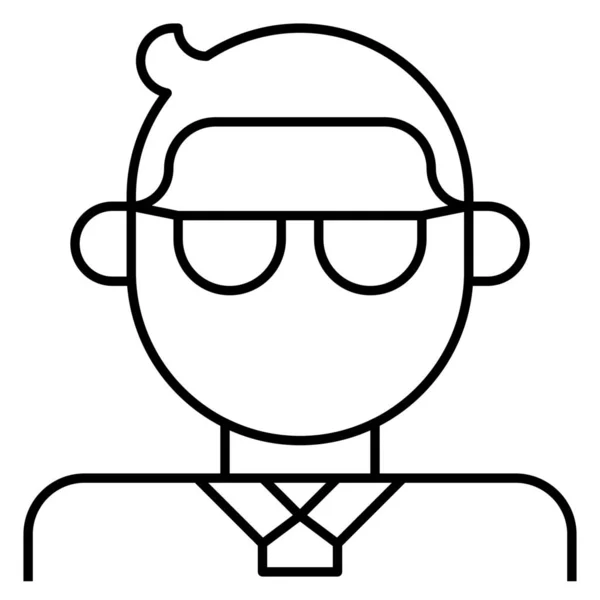 Аватар Бизнесмен Значок Сотрудника Стиле Outline — стоковый вектор