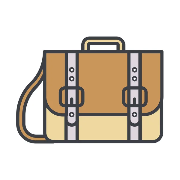 Bolso Maletín Icono Negocio Estilo Contorno Lleno — Archivo Imágenes Vectoriales