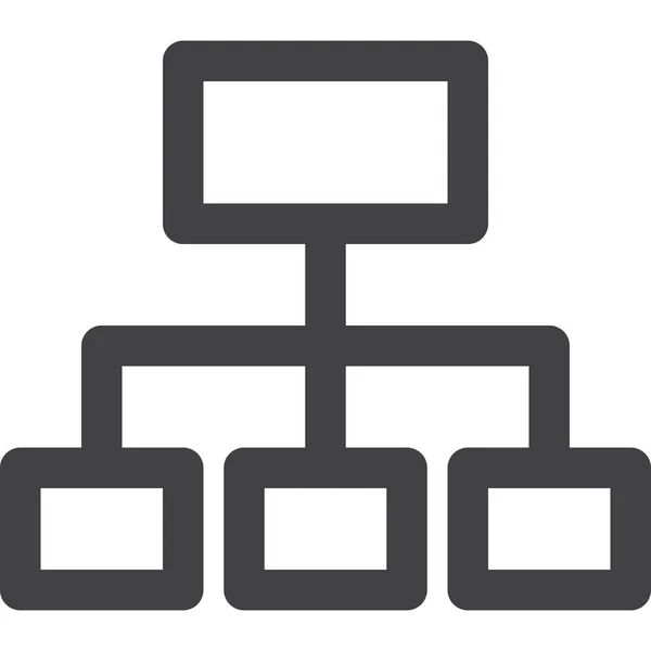 Hierarchieverwaltung Sitemap Symbol Outline Stil — Stockvektor