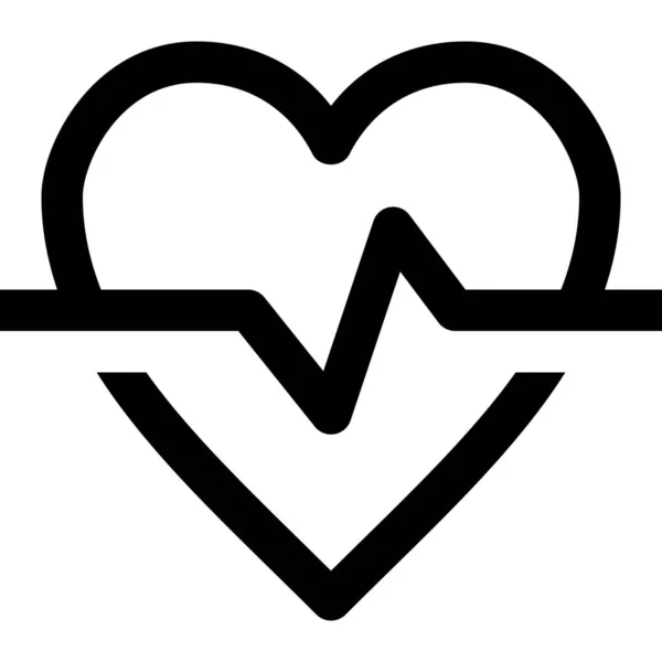 Icono Frecuencia Cardíaca Médica Estilo Esquema — Vector de stock