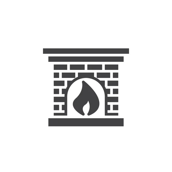 Fuego Llama Chimenea Icono Estilo Sólido — Archivo Imágenes Vectoriales