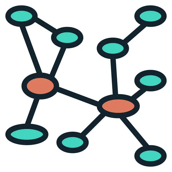 Icono Mapa Grupo Datos Estilo Esquema Rellenado — Vector de stock