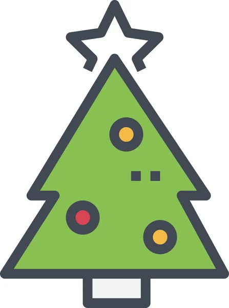 Natal Enfeites Verde Ícone Estilo Esboço Preenchido — Vetor de Stock