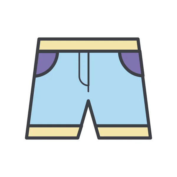 Moda Compras Icono Corto Estilo Contorno Lleno — Vector de stock