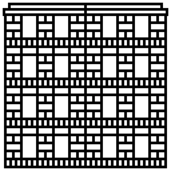 Ikon Kondominium Bangunan Apartemen Dalam Gaya Outline - Stok Vektor