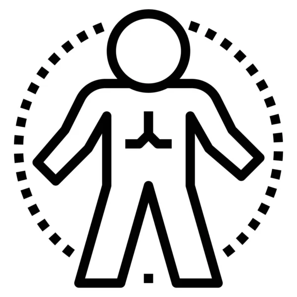 Анатомія Тіла Людини Значок Стилі Контур — стоковий вектор