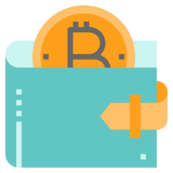 Dirección Bitcoin Comprar Icono Estilo Plano — Vector de stock