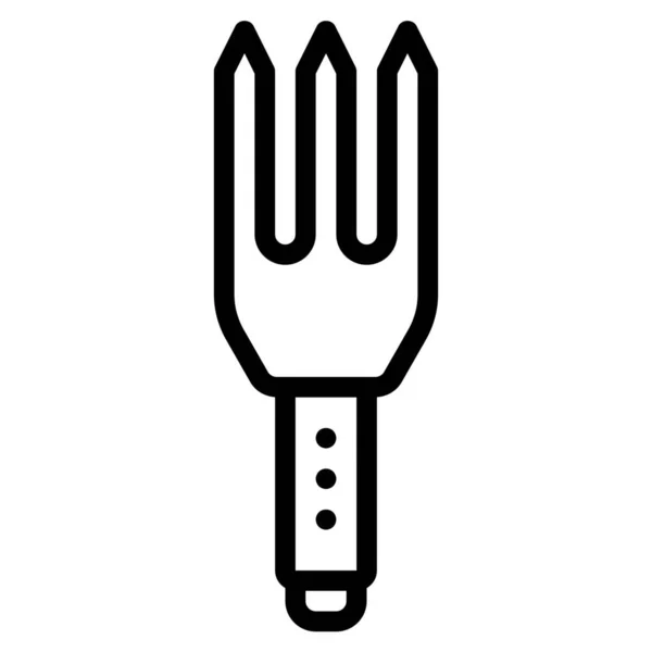 Fork Hand Equipment Icon Outline Style — Stock Vector