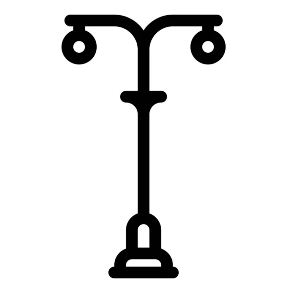 Лампа Світла Дорога Значок Стилі Контур — стоковий вектор