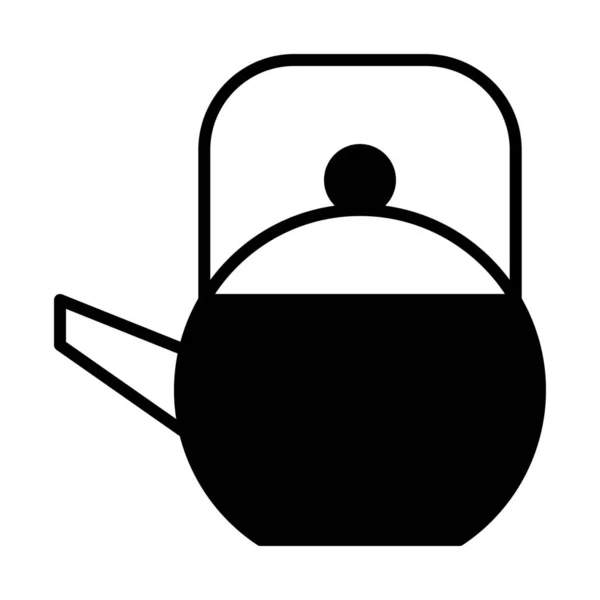 Cooking Food Kettle Icon Solid Style — Stock Vector