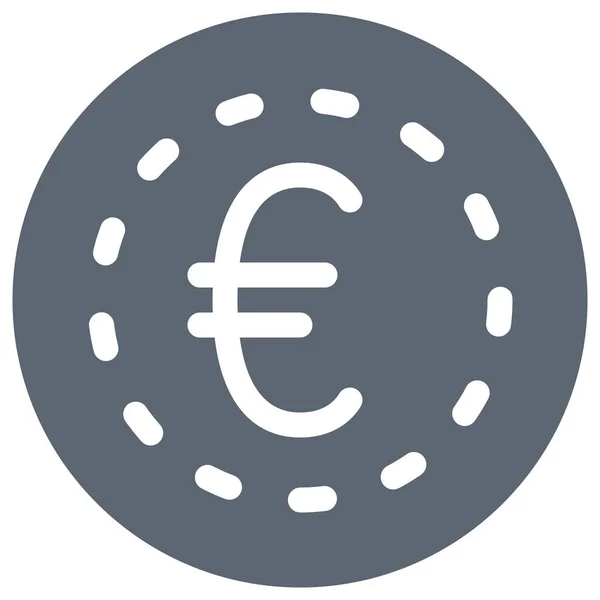 Euro Moneda Efectivo Icono Estilo Sólido — Vector de stock