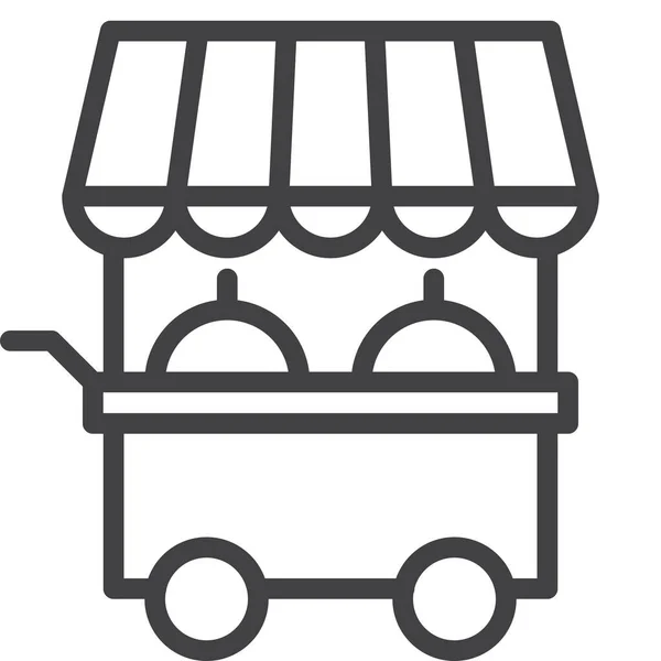 Cart Food Mobile Icon — Stockový vektor