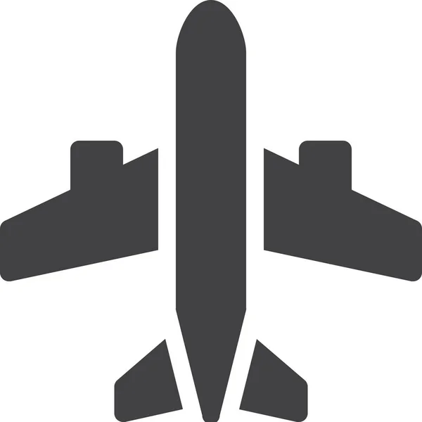 Aircraft Airplane Airport Icon Solid Style — Stock Vector