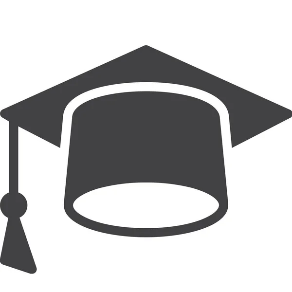 Tapa Educación Icono Graduación Estilo Sólido — Vector de stock