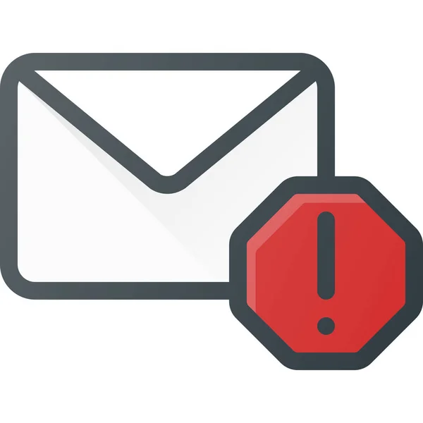 Email Busta Posta Icona Stile Contorno Riempito — Vettoriale Stock