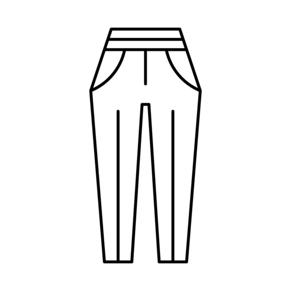 Ropa Pantalones Mujer Icono Estilo Del Esquema — Vector de stock