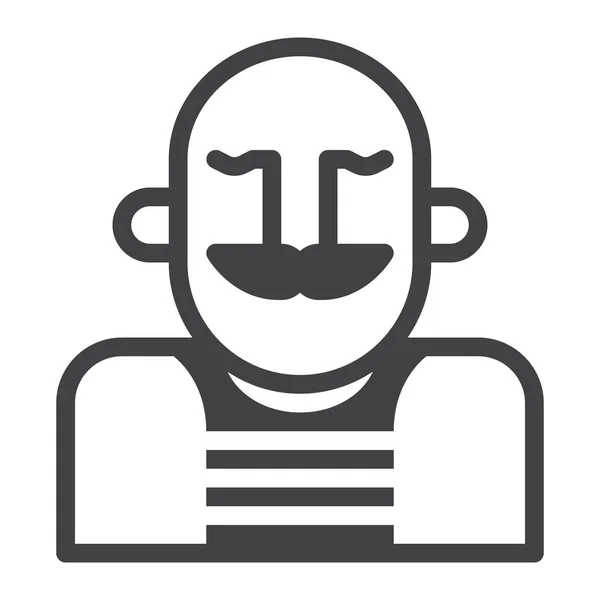 Strongman Mustache Circus Icon — Stock Vector