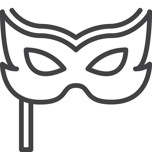 Carnaval Masker Pictogram Contouren Stijl — Stockvector