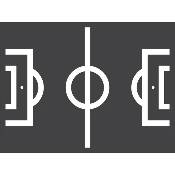 Veld Voetbal Spel Pictogram Solide Stijl — Stockvector