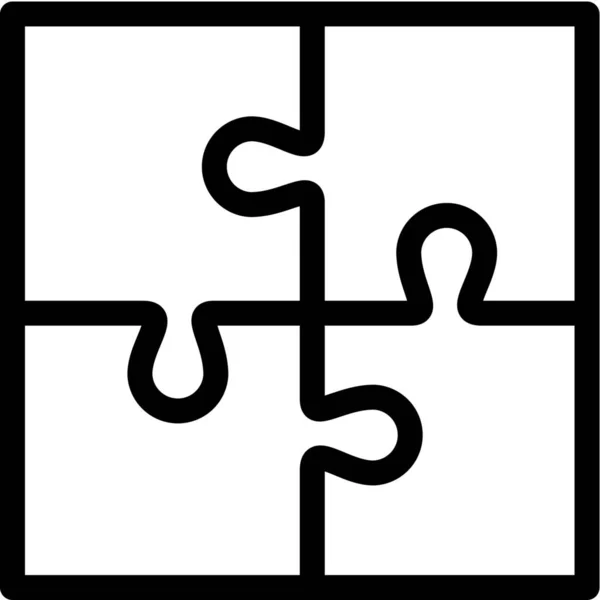 Icône Puzzles Marketing Contenu Dans Style Outline — Image vectorielle