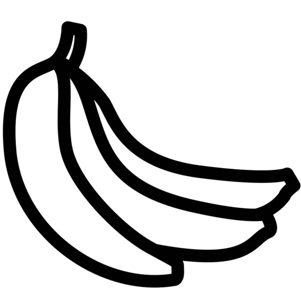 Banán Banán Gyümölcs Ikon Körvonalazott Stílusban — Stock Vector