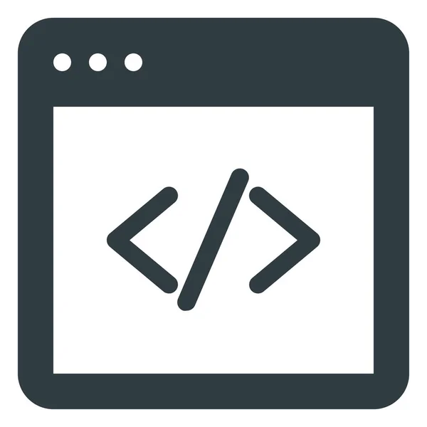 Icono Codificación Código Aplicación Estilo Sólido — Vector de stock