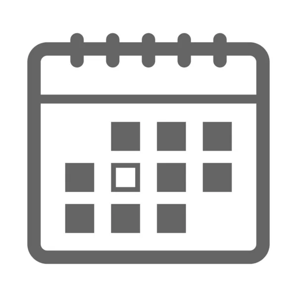 Sviluppo Calendario Eventi Icona Ricerca Stile Outline — Vettoriale Stock
