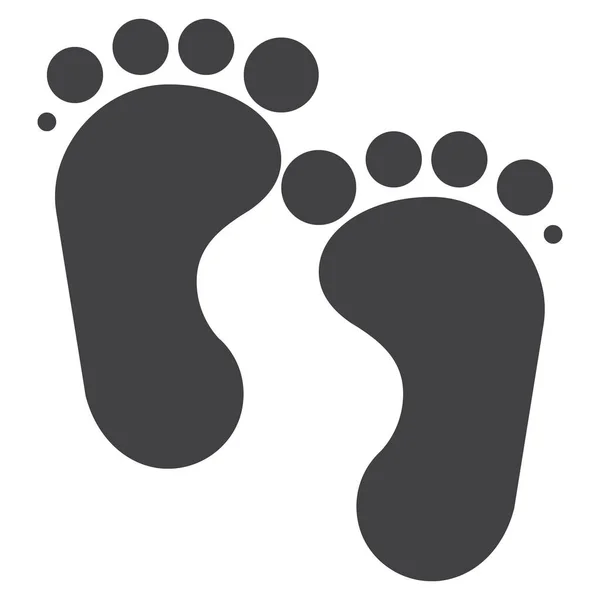 Baby Feet Footprint Icon — Stock Vector