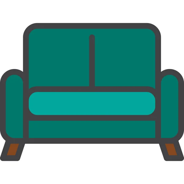 Sofa Household Furniture Icon — Image vectorielle