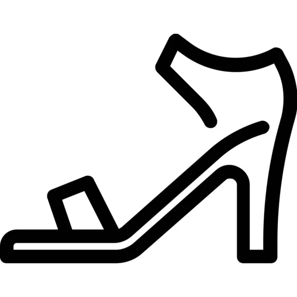 Chaussures Mode Talons Hauts Icône Dans Style Contour — Image vectorielle