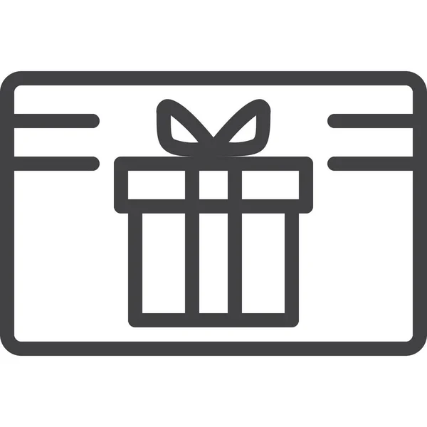 Carte Cadeau Icône Cadeau Dans Style Outline — Image vectorielle