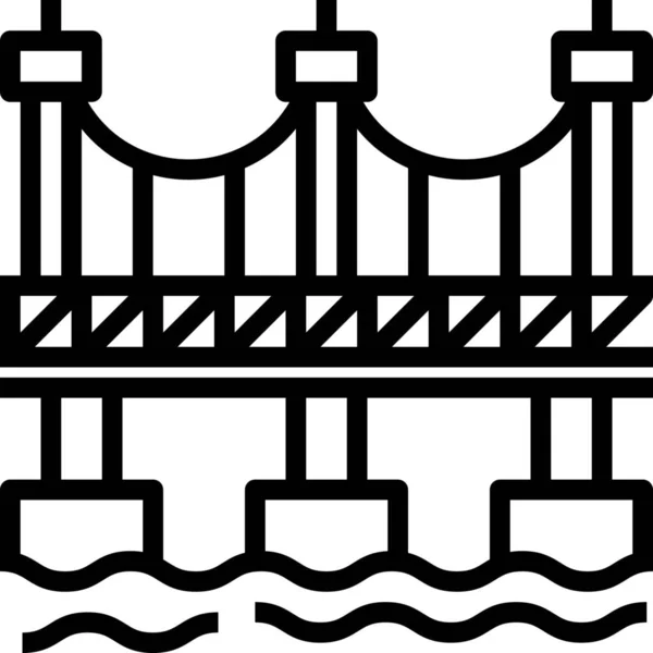 过桥金属图标 轮廓风格 — 图库矢量图片