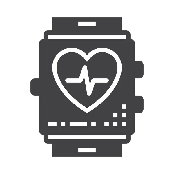 Latido Del Corazón Smart Smartwatch Icono — Vector de stock