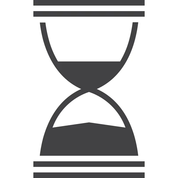 Clock Half Hourglass Icon Solid Style — Stock Vector
