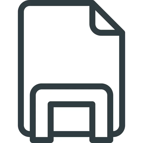 Dock Documen Icône Fichier Dans Style Outline — Image vectorielle