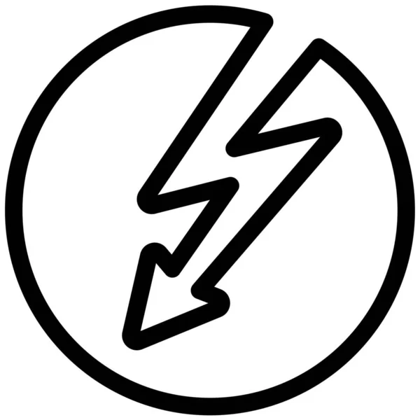 Thunderbolt Icono Conexión Manzana Estilo Esquema — Vector de stock