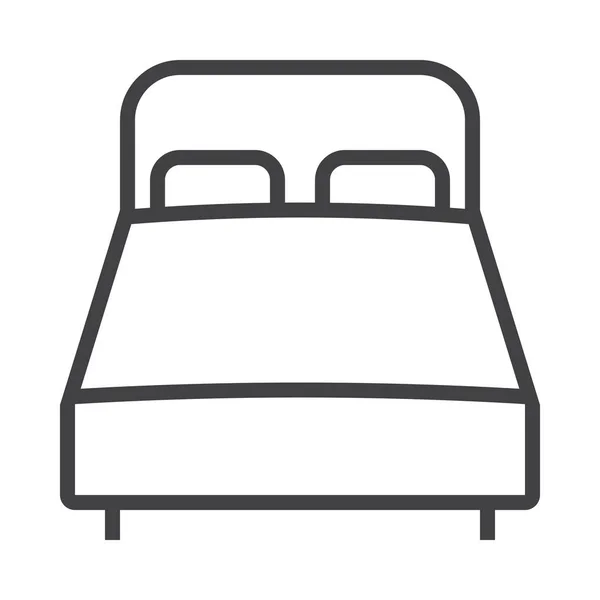 Dormitorio Cama Doble Icono Categoría Muebles Decoraciones Para Hogar — Vector de stock