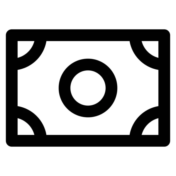 Biljet Cash Dollar Pictogram Omtrek Stijl — Stockvector