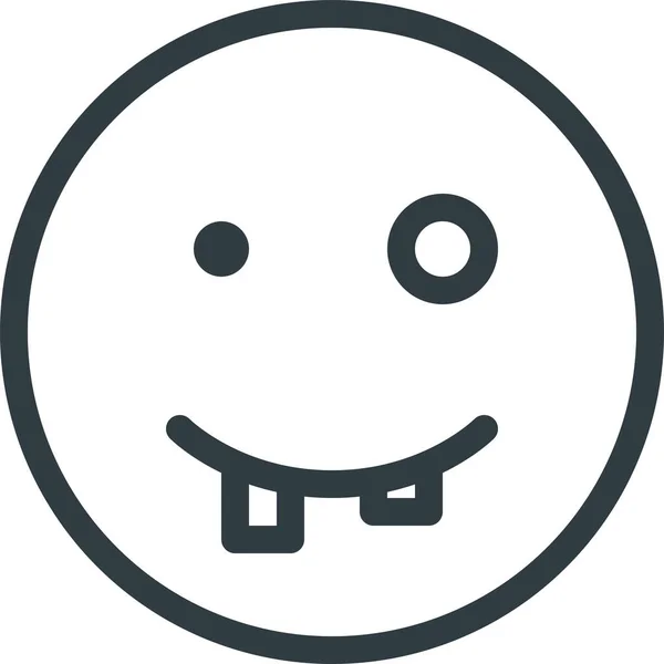 Emoji Emote Emoticon Icona Stile Outline — Vettoriale Stock