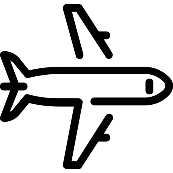 Εικονίδιο Πτήσης Αεροσκάφους Στυλ Περίγραμμα — Διανυσματικό Αρχείο