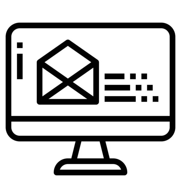 Εικονίδιο Ηλεκτρονικού Ταχυδρομείου Επιχειρηματικής Επικοινωνίας Στυλ Περίγραμμα — Διανυσματικό Αρχείο