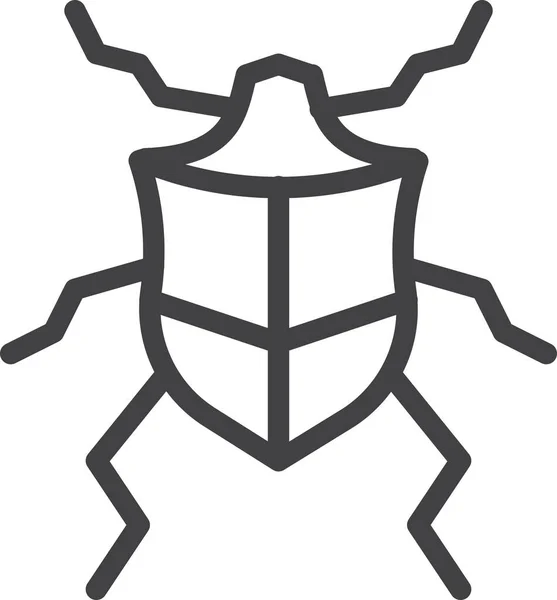 Kever Insect Icoon Outline Stijl — Stockvector