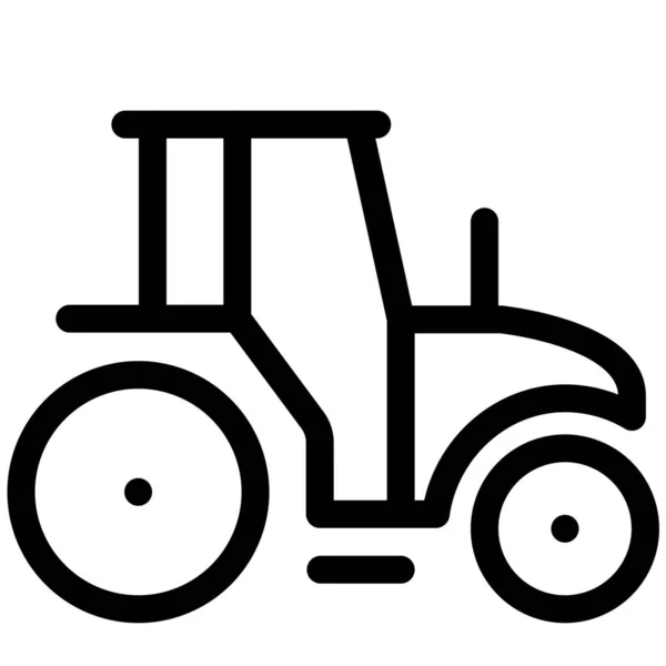 Tracteur Agricole Icône Agriculture Dans Style Outline — Image vectorielle