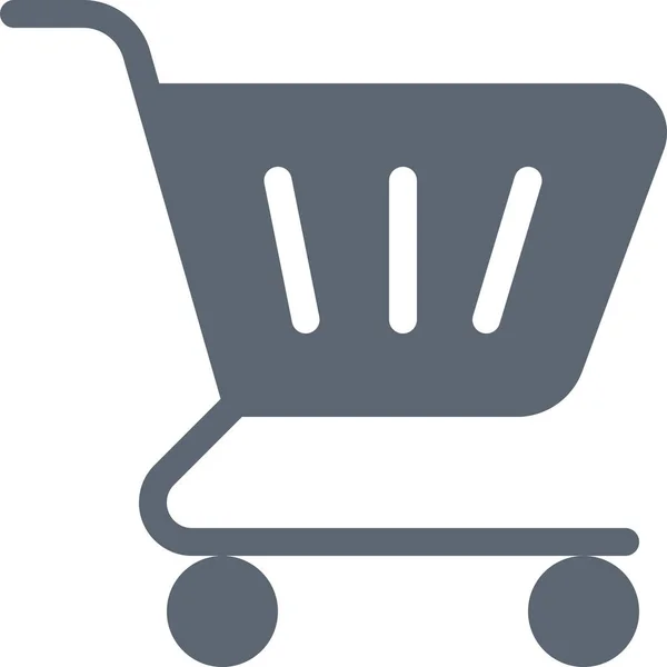 Cart Shopping Basket Icon Solid Style — Stock Vector