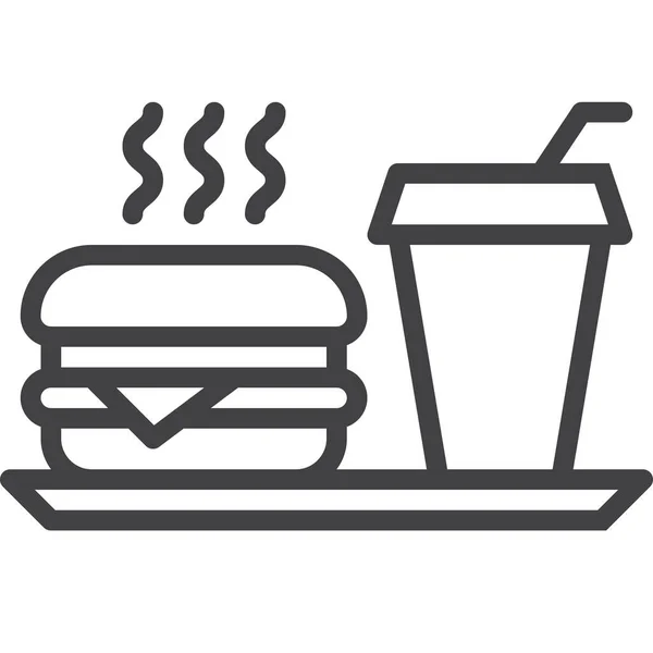 Hambúrguer Ícone Fast Food Categoria Alimentos Bebidas — Vetor de Stock