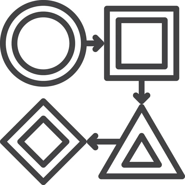 Flèches Organisation Flux Icône — Image vectorielle